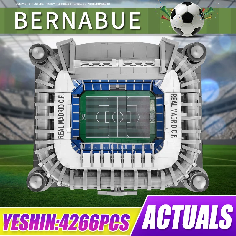 

Форма король 22026 уличные строительные блоки Bernabue модель футбольного поля сборные блоки игрушки для детей рождественские подарки на день ро...