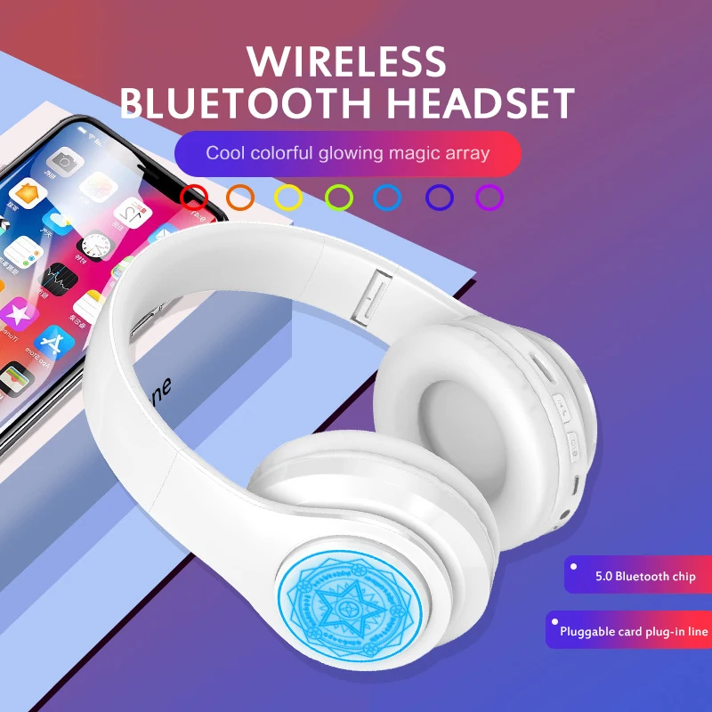 Портативные беспроводные наушники Bluetooth5.0 стерео Складная гарнитура аудио Mp3