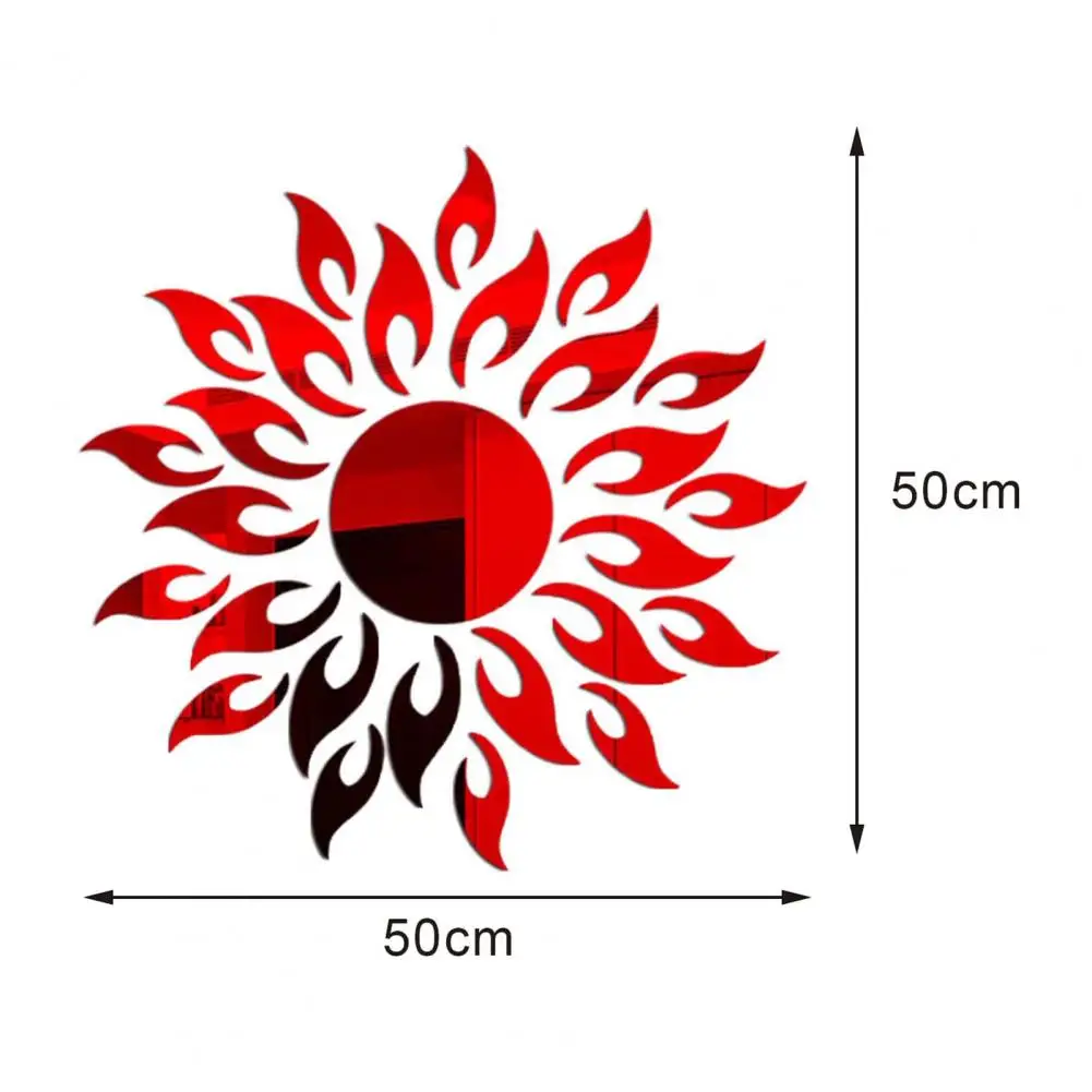 

Hot Sales Wall Sticker Sunflower Shape Home Decor Acrylic Decorating 3D Mirror Background Ornaments for Living Room