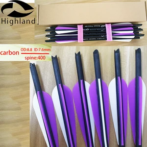 12 шт. стрельба из лука охота 16 17 18 20 дюймов карбоновые стрелы 400 с фиолетовым белым луком арбалетные болты