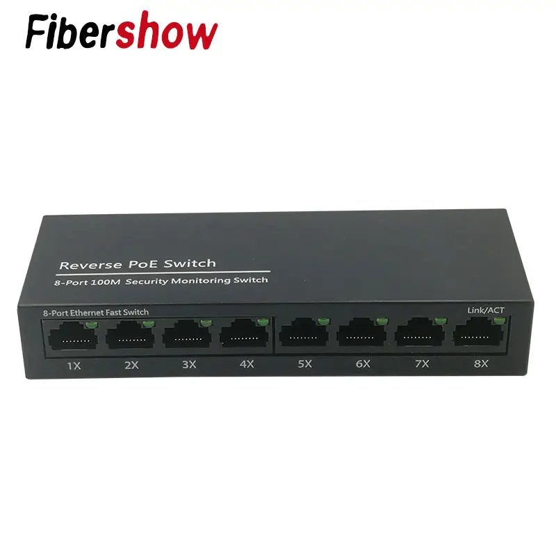 10/100 м Φ выход 12 в 5 источник питания для epon и gpon 8 портов обратный RPOE коммутатор Fast