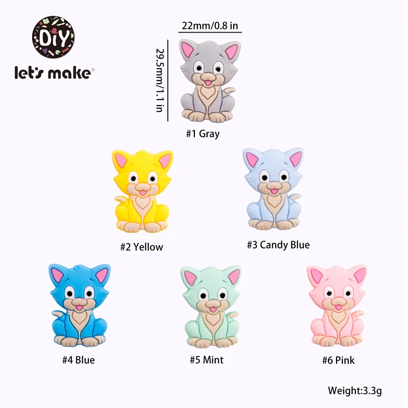 Let's Make-mordedor de silicona para beb&eacute;s, cuentas de silicona, venta al por mayor, juguetes de dentici&oacute;n de Enfermer&iacute;a de dibujos animados para dientes, mordedores de grado alimenticio, 20 Uds.-2