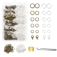 open jump rings stainless steel kit for jewelry making repair jump rings with lobster clasps tweezer jump ring free shipping