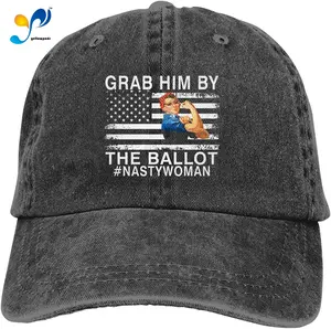Grab Him By The Ballot Nasty Women Hat Vintage Denim Baseball Caps Cotton Dad Hat Unisex Sandwich Hat