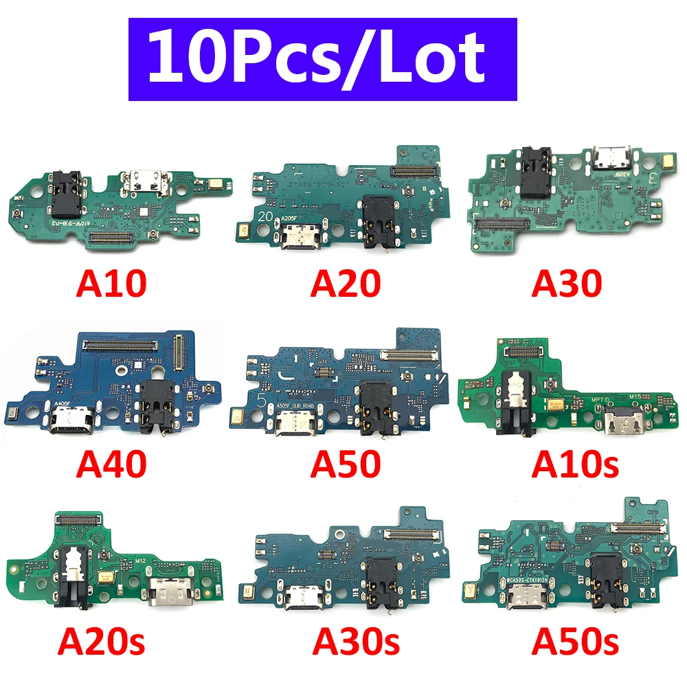 10 шт./лот Плата USB зарядного порта гибкий кабель соединитель для Samsung A10 A10S A20 A20S A21S