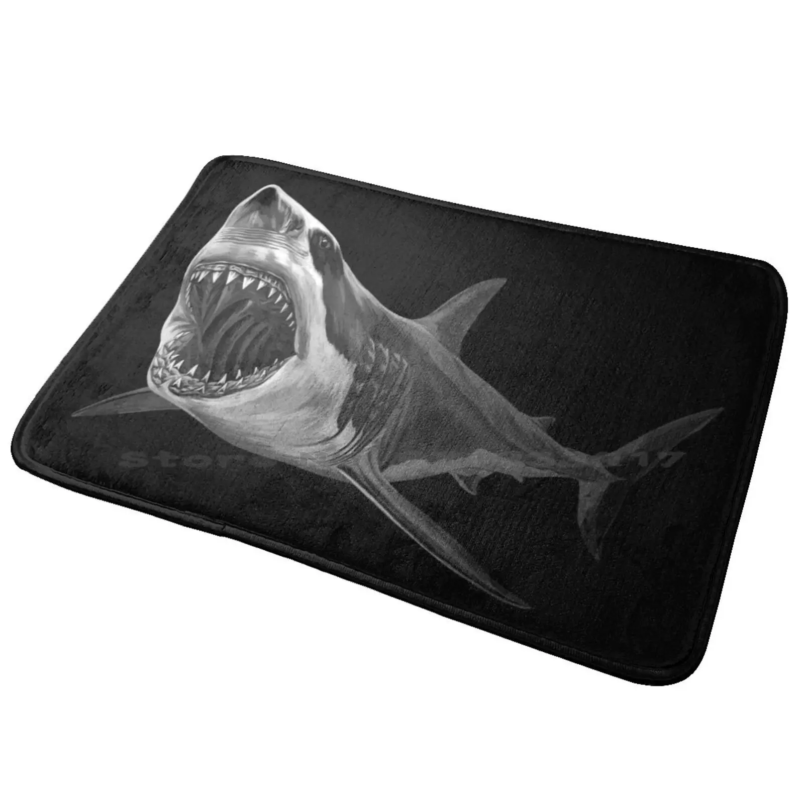 

Great White Shark Entrance Door Mat Bath Mat Rug Great White Shark Ocean Shark Attack Sea Animals Wild Animal Anti-Slip Bedroom