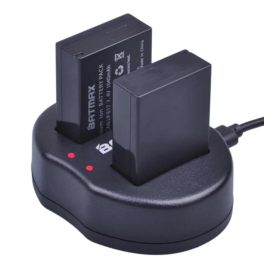 Двойное зарядное устройство Batmax 1 Pc LP-E17 LP E17 LPE17 USB для камеры Canon EOS Rebel T6i 750D T6s 760D M3
