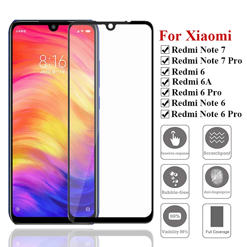 OMG 9H Полностью покрытое защитное закаленное стекло для Xiaomi Redmi 6A 5A 5 Plus Note5 Note 7 Pro