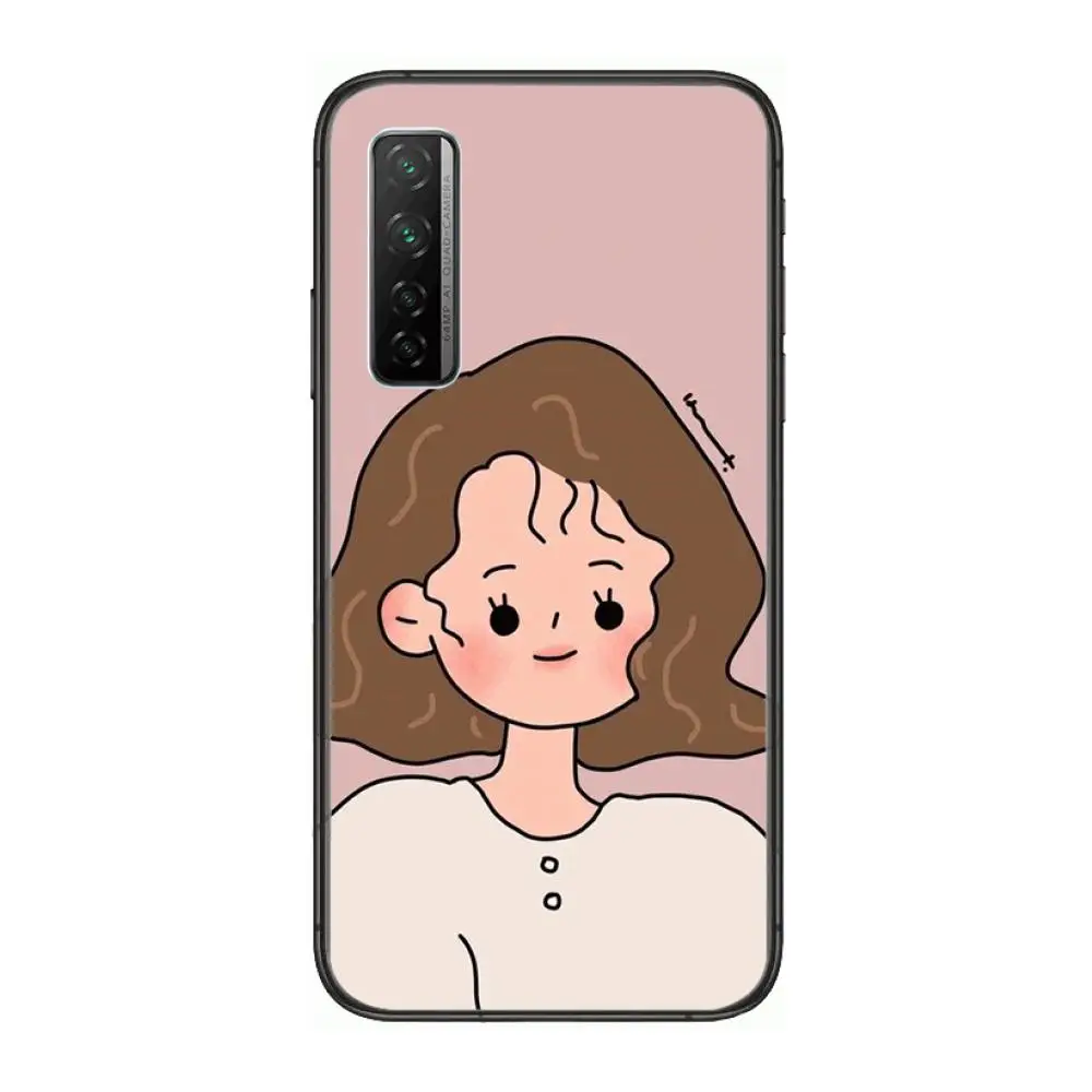 

Fashion girl trend Phone Case For Huawei Nova 2 3 4 5 6 7 8 SE i E Pro Lite Black Etui Coque Painting Hoesjes comic fashion