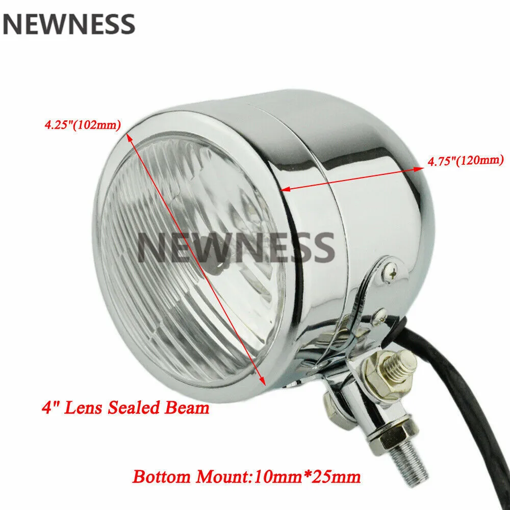 Черная Хромированная фара передняя круглая H4 освещение для чоппера Harley Suzuki Honda