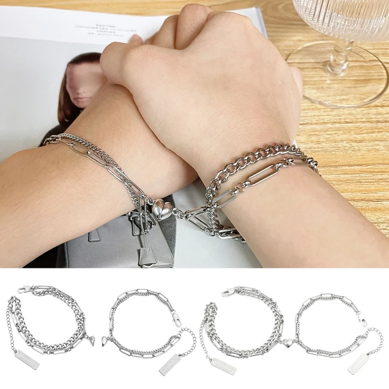 F2TD магнитные очаровательные браслеты для пар звеньевой браслет I Love You Forever женщин