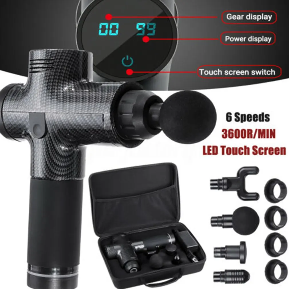 

Myofascial Physiotherapy Instrument Mute Touch Screen Fascia Gun Massage Gun Electric Warp Film Impact Relax Gun Deep Massager