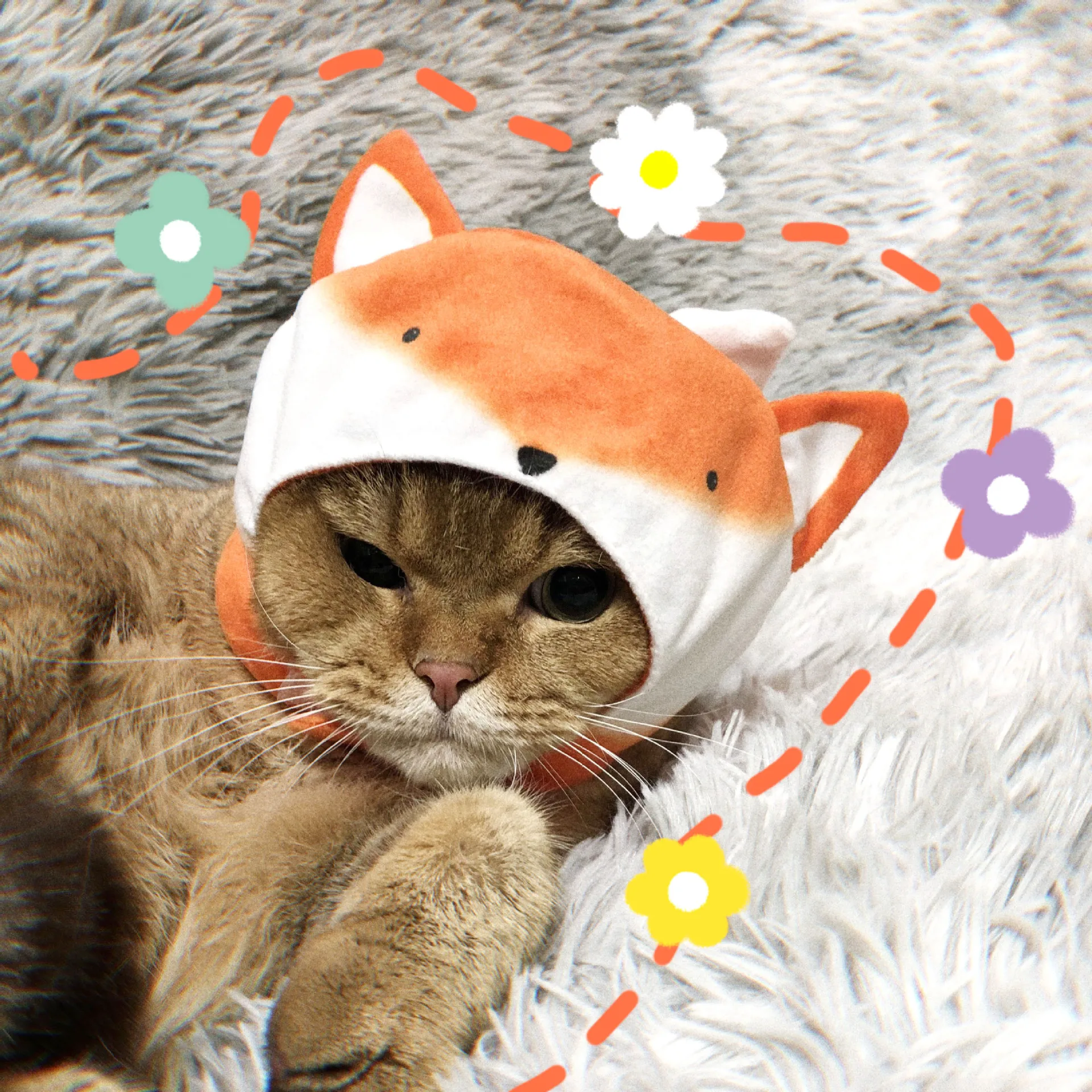 

Anime Demon Slayer Pet Supplies Kitty Plush Headgear Hat Cartoon Dress Up Cute One Size Headdress Photo Props Accessories