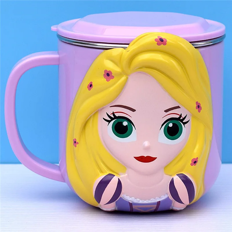 Disney Cartoon Anime pattern Stitch Mickey ElsaStainless Steel Mugs for Children Elsa Cars Snow White Princess Cups Gifts | Игрушки и