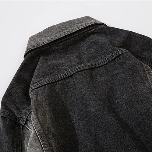 Мужская джинсовая куртка в стиле хип-хоп AT SUNRISE Тонкая Повседневная из потертого