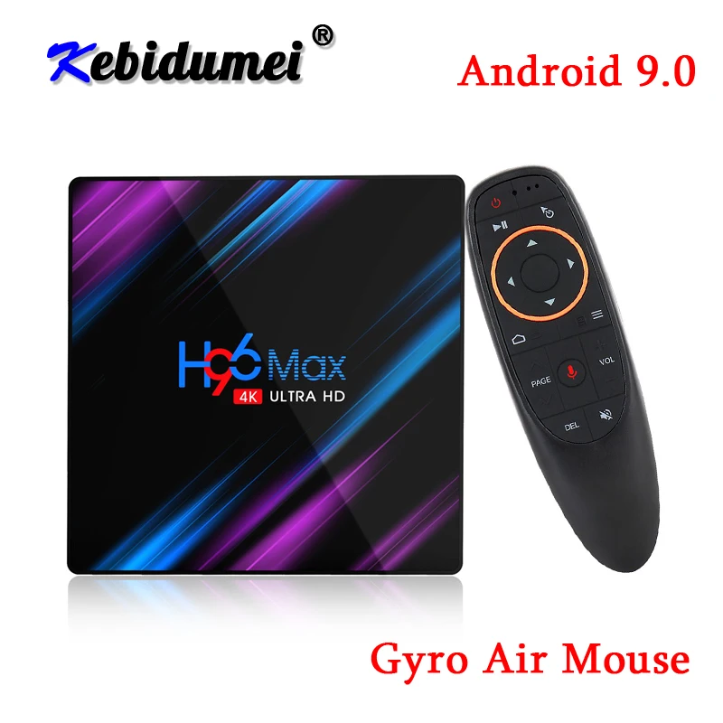 

ТВ-приставка H96 MAX RK3318, Android 9,0, 4 + 32/64 ГБ, голосовой помощник, Netflix, Youtube, G10S, Air Mouse