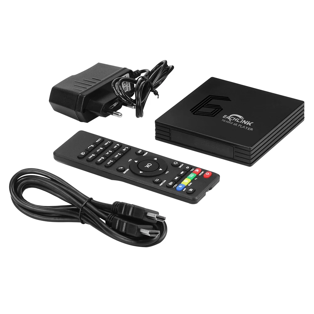 Смарт-ТВ приставка EACHLINK H6 MAX Android 9,0 Allwinner H6 4K медиаплеер 6K HDR H.265 BT4.1 4 GB/64 GB 2,4G/5G WiFi приставка android Smart