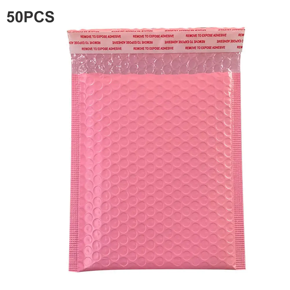 

50pcs Padded Mailer With Bubble Express Tear Resistance Practical Packaging Foam Envelope Bag Lightweight Transport PE Self Seal