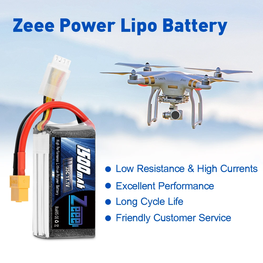 Zeee 11,1 V 1500mAh 35C 3S Lipo батарея с XT60 штепсельной вилкой софткейс RC зарядное устройство для RC Quad Drone RC автомобиль грузовик самолет FPV