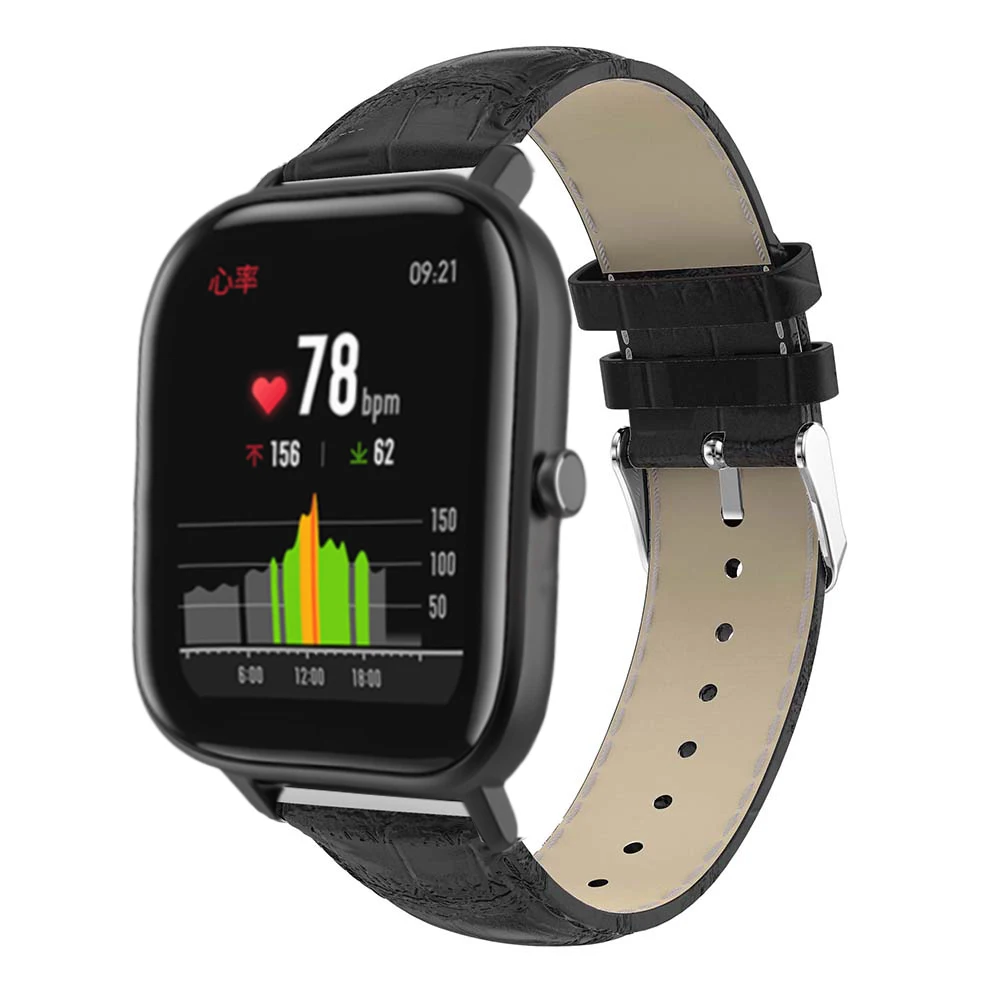 Ремешок кожаный для Xiaomi Huami Amazfit GTS/ Bip Lite Youth спортивный браслет смарт часов 20