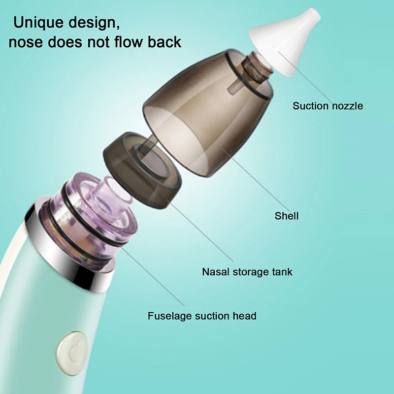 Aspirador Nasal el&eacute;ctrico para beb&eacute;, limpiador de nariz con ventosa para el cuidado del beb&eacute; reci&eacute;n nacido, equipo de corte seguro e higi&eacute;nico-5