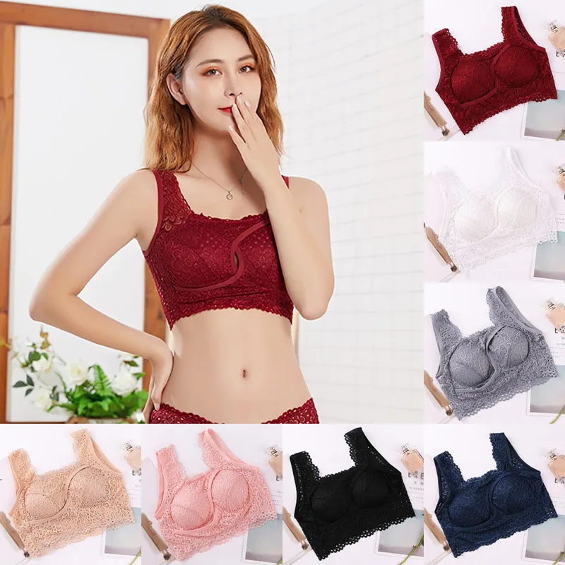 

Women Sexy Lace Camisoles Comfortable Tube Top Anti-light Floral Print Waist Padded Wire Free Tube Top New Intimate Hot