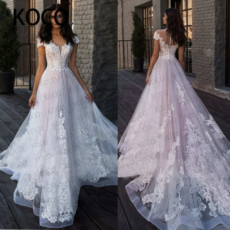 MACDUGAL Wedding Dress 2022 Gorgeous O-Neck Long-Sleeved Lace Applique Sweetheart Diamond Belt Temperament Mopping The Floor lace wedding dress