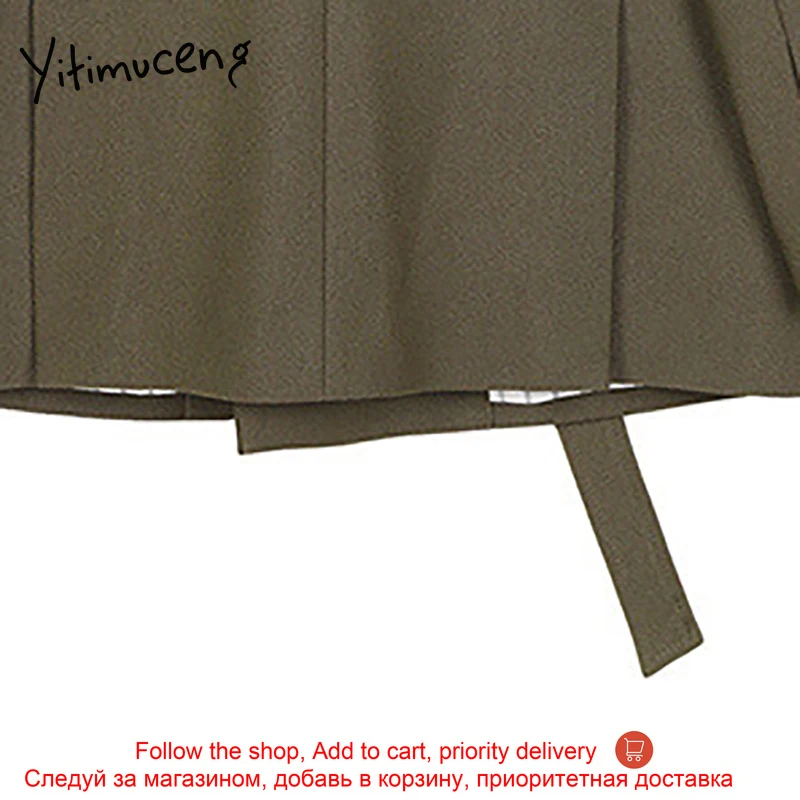 

Yitimuceng Womens Blazer Pockets Solid Loose Coats Office Lady Jacket Fall Winter Retro Double Breasted 2021 Spring Fashion New