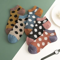 new cartoon dot cute ankle socks women summer comfortable breathable cotton japanese fashion low cut boat socks high quality