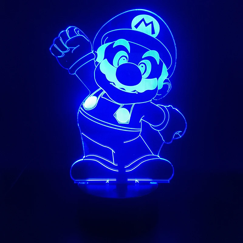 Мультфильм игры &quotБратья Супер Марио&quot приветствие 3D лампа прекрасный подарок