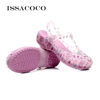 issacoco summer womens luxury platform jelly sandals transparent beach lolita shoes 2021 female sandals for girls ladies clogs