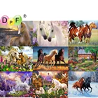 DPF 5D алмазная живопись сделай сам, полноразмернаякруглая вышивка Лошадь, вышивка крестиком, ремесла, подарок, домашний подарок, мозаика, искусство, Декор