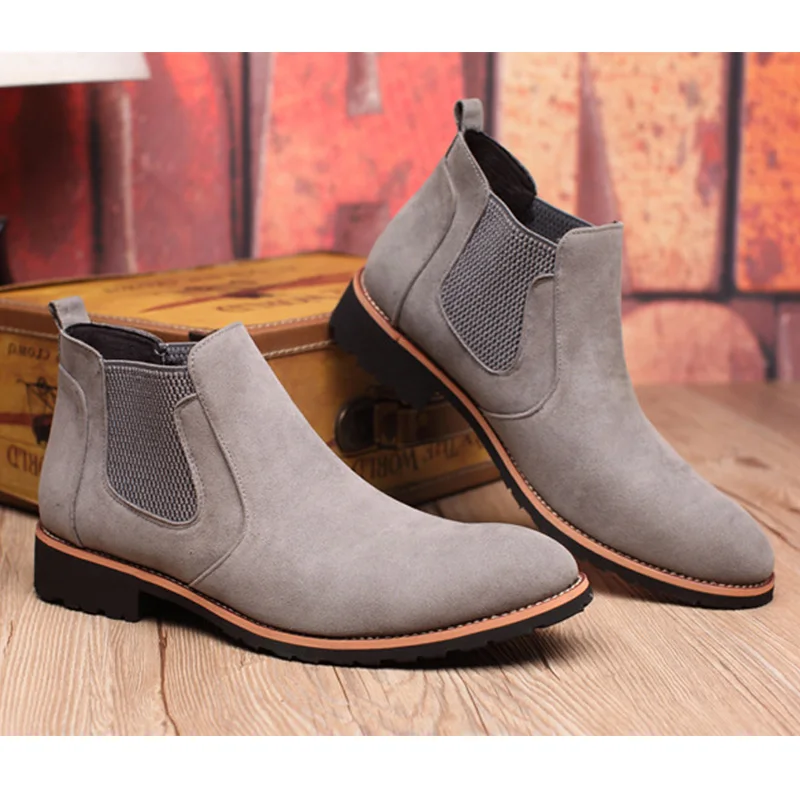 

New 2020 Autumn Early Winter Shoes Men Chelsea Boots Suede Leather Shoes Fashion Mens Ankle Boots Male Brand Footwear K077