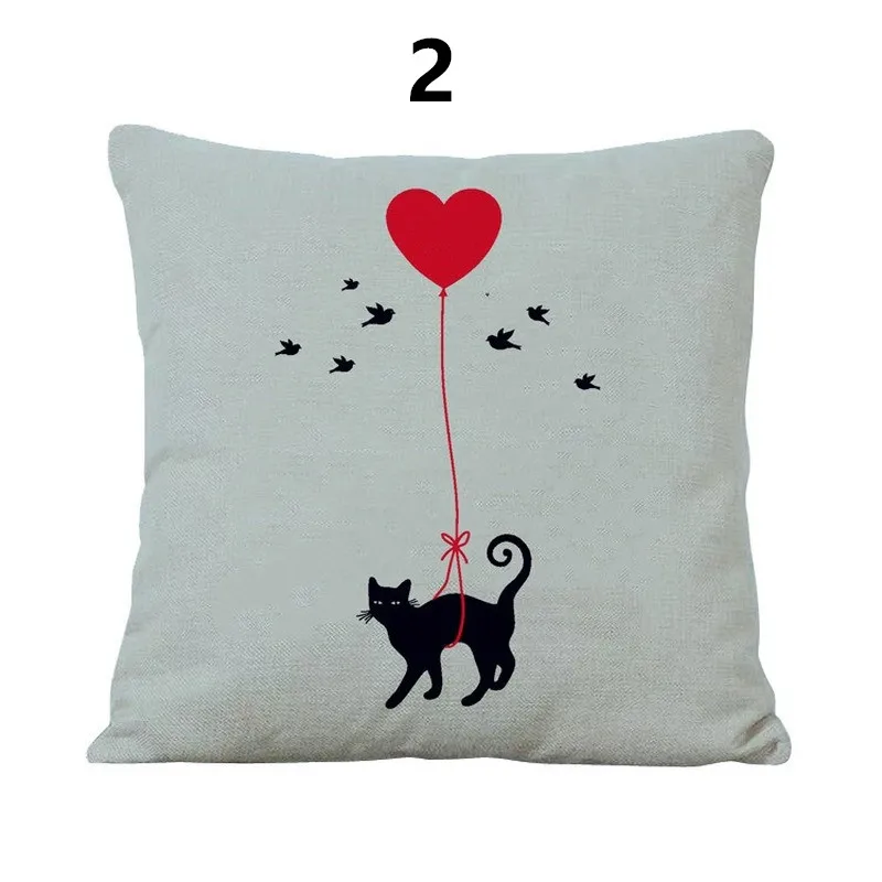 Printed PillowcaseFresh Lovely Cat Cushion Covers 45x45 cm 1 Piece Polyester Square Pillowcases for Car Chair Party Cheap Decor |