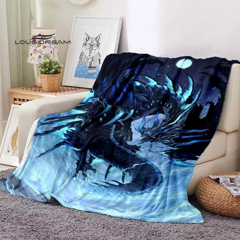 Dragon Blanket 3D printing Flannel Children and adults Throw blanket Fashion Fluffy blankets for beds Sofa Air Conditioner Sheet | Дом и сад