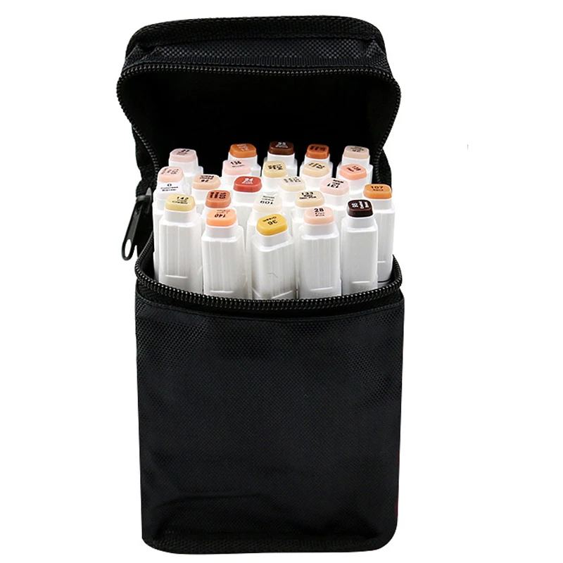 24 Colors With Bag TOUCHNew арт маркеры ручки 24 Colros двойной наконечник алкоголь Кисть ручка тон кожи Набор для эскиза анимация манга Рисование Живопись - Цвет: 24 Colors With Bag