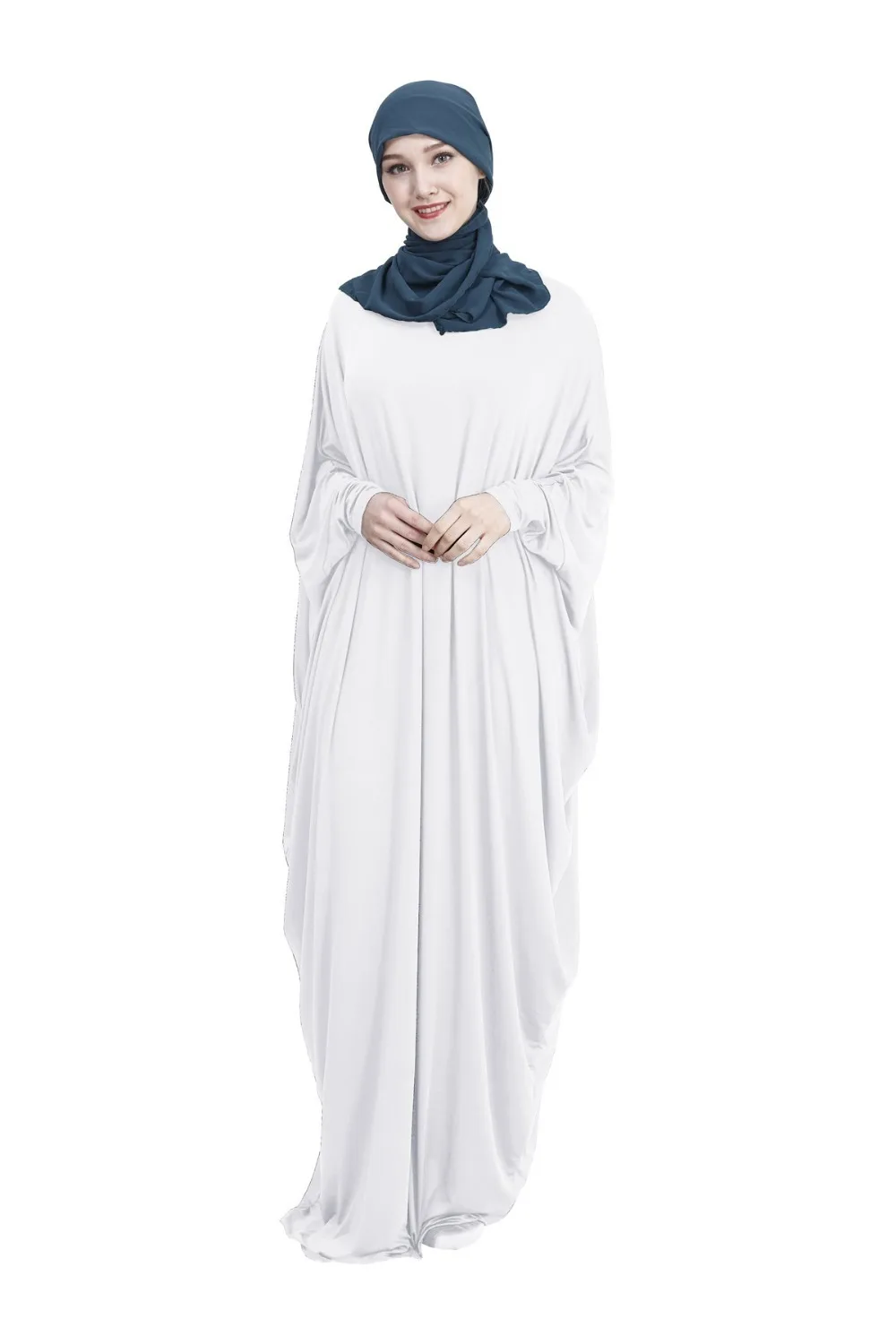 

Casual Bat Sleeve Muslim Abaya Stretch Maxi Dress Cardigan Loose Long Robe Gowns Ramadan Islamic Prayer Clothing Worship Service
