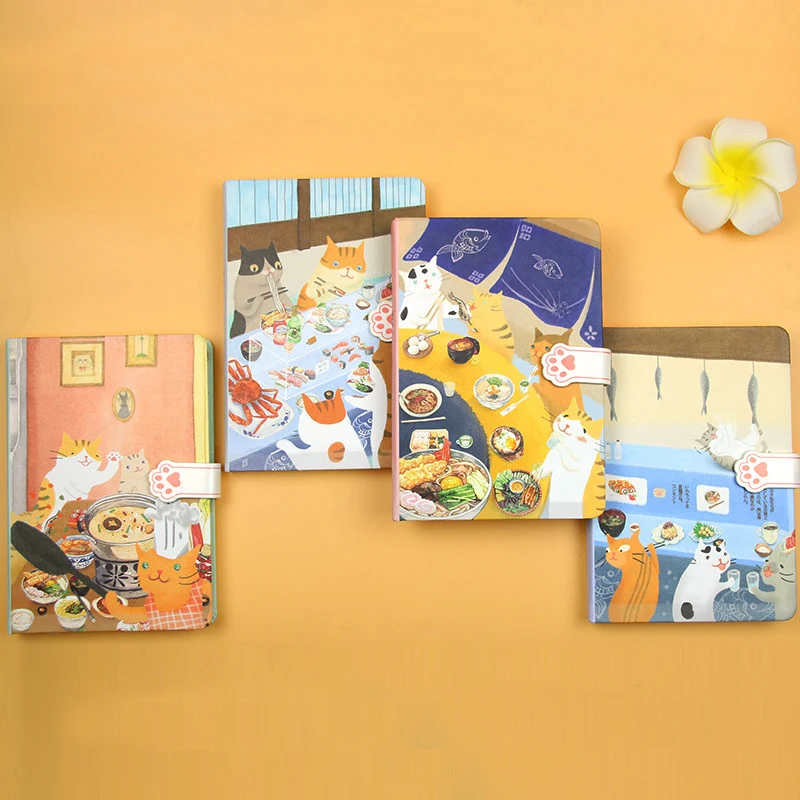 Милый блокнот в твердом переплете с изображением мультяшного кота милые