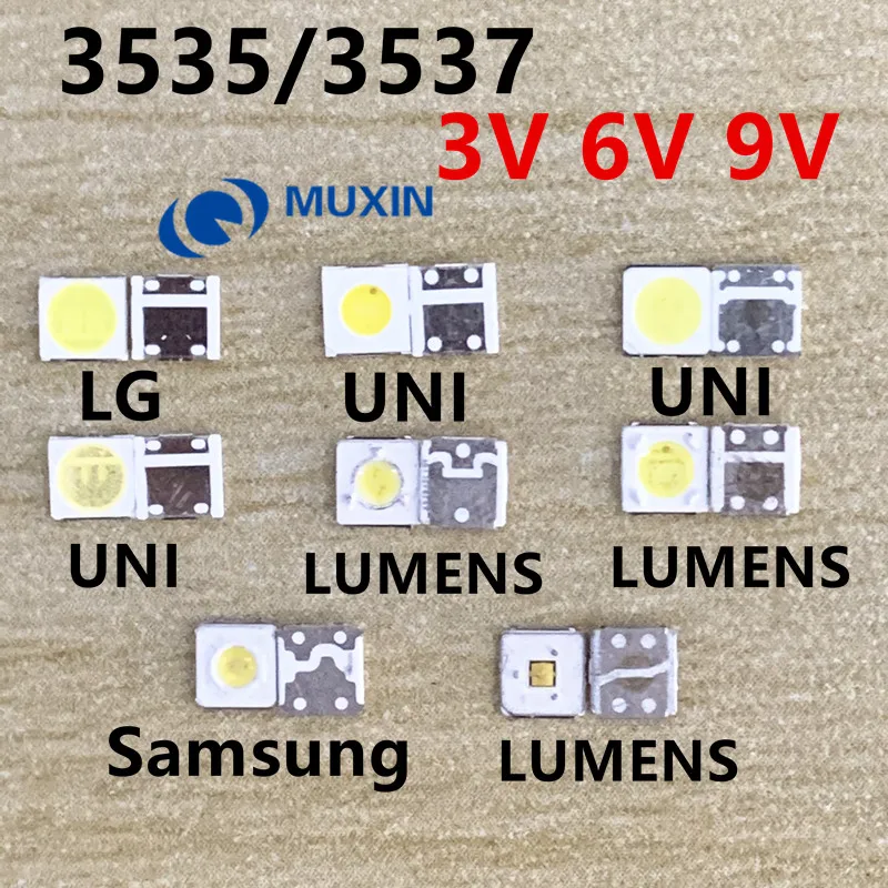 5 100 шт. светодиодные подсветки для LG UNI SAMSUNG 1 Вт 3 в 2 6 3535 4 Вт|Подвесные лампочки| |