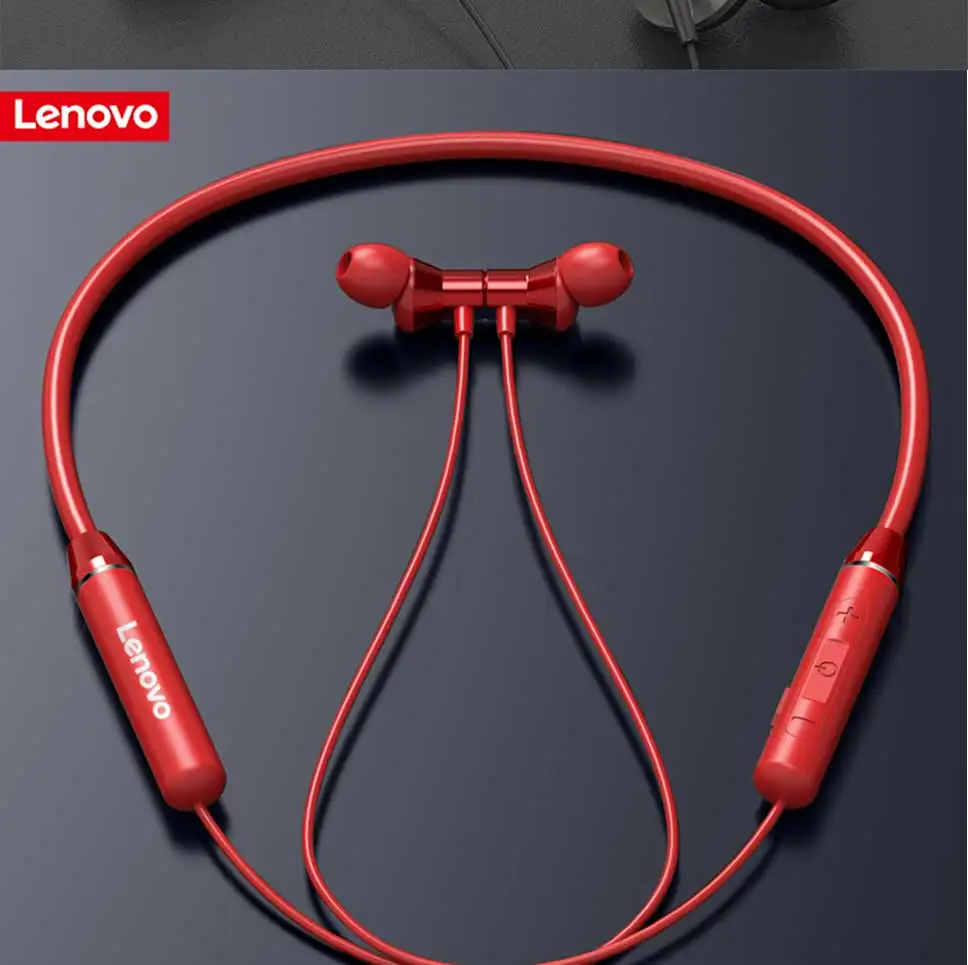 Lenovo беспроводные Bluetooth наушники, магнитные спортивные наушники для бега IPX5, водонепроницаемые спортивные наушники с шумоподавлением