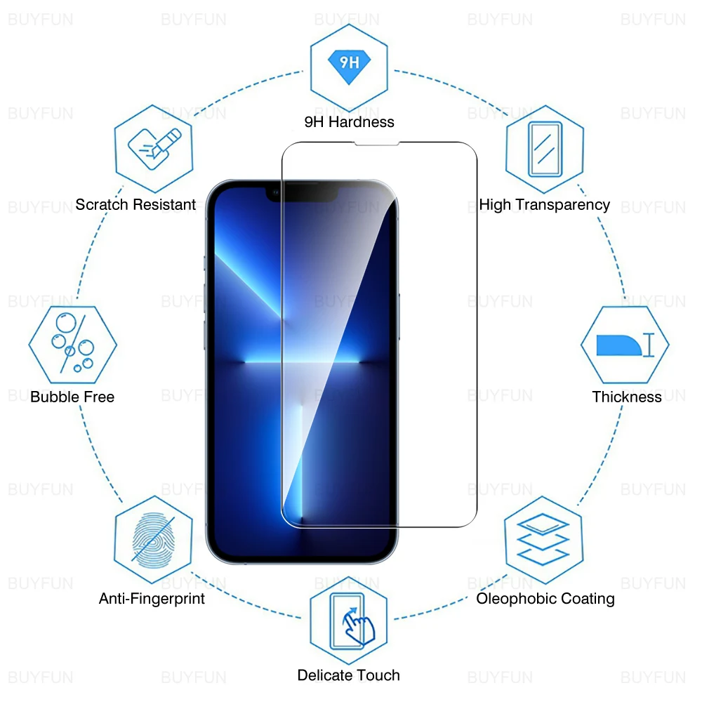 4pcs 9h tempered glass case for iphone 13 pro max protective glass for iphone13 pro max iphon 13pro 13 mini screen protect film free global shipping