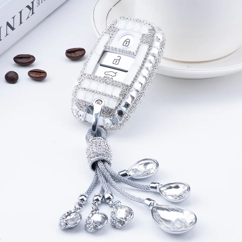 Чехол для автомобильного ключа алмазный Kia Ceed Rio Sportage R K3 K4 K5 Sorento Cerato Optima 2015 2016 2017 2018