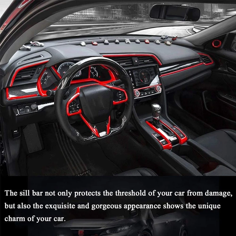 

Instrument Panel Central Control Trims Steering Wheel Cover Molding Automotive Full Set of for Honda 10Th Civic 2016-20