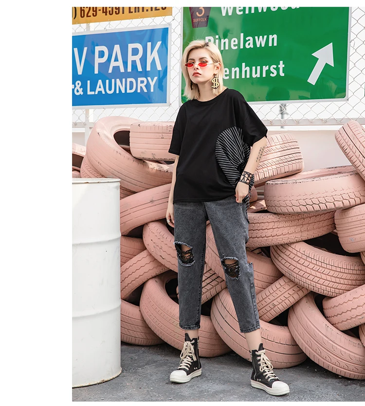 Max LuLu летние модные роскошные европейские женские короткие топы женские черные футболки Harjuku полосатые повседневные хлопковые футболки размера плюс