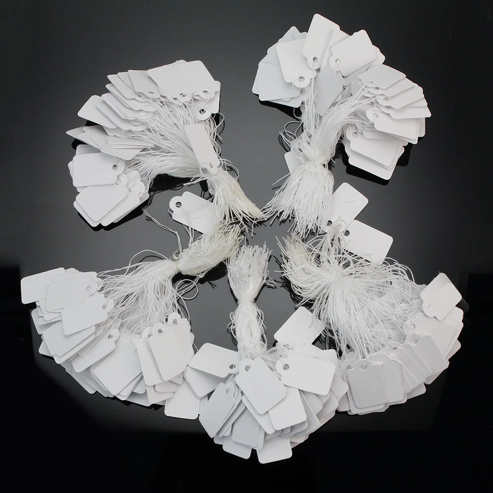 300 шт./упак. пустая белая ценников Бумага карты прямоугольные украшения часы