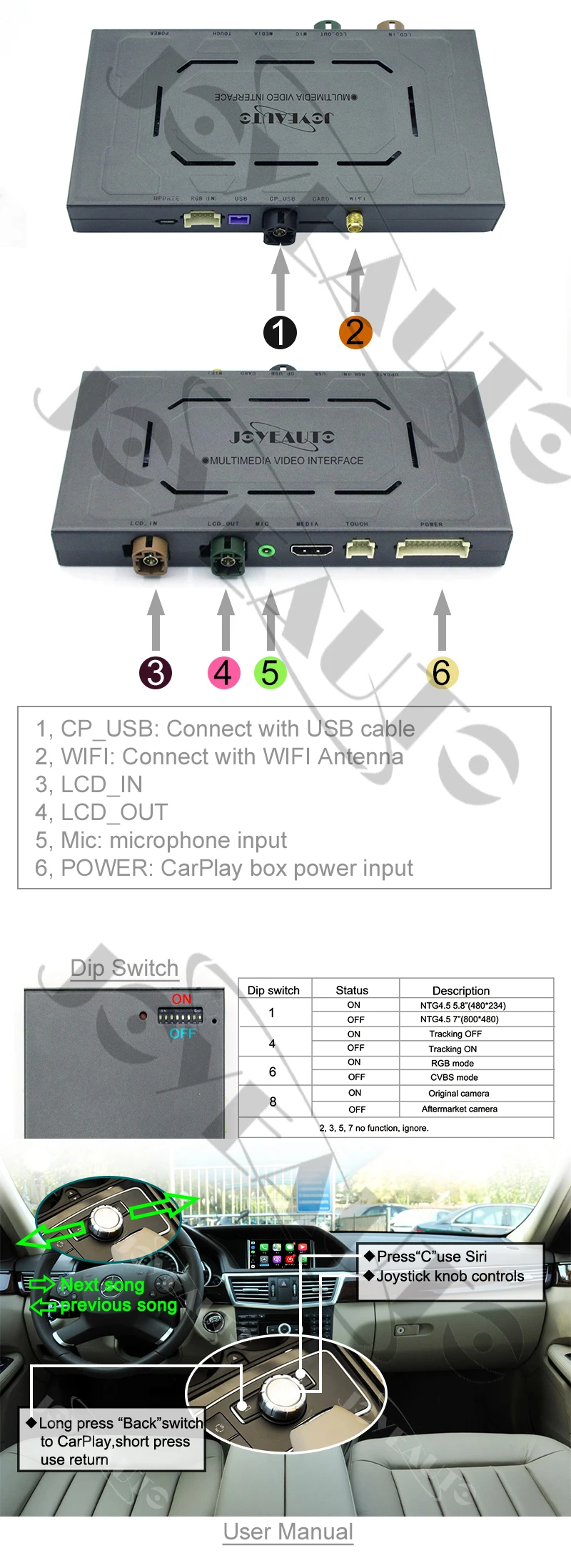 Joyeauto wifi беспроводной Apple Carplay Android авто зеркало A B C E G GL ML класс для Mercedes NTG4.5 4,7 автомобиль играть Airplay iOS 13