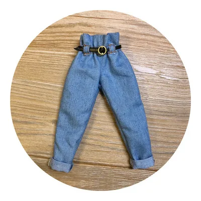 blue pant and belt Новые кукла 1/6 брюки blyth жилет ob24 кардиган кукольный наряд(Fit blyth, ob24, pullip, azone, licca, ICY, кукла 1/6 - Цвет: blue pant and belt