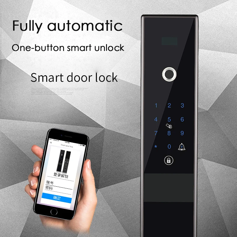 Электронный Bluetooth отпечаток пальца код замка двери, карта, ключ сенсорный экран цифровой пароль замок wifi смарт-замок приложение
