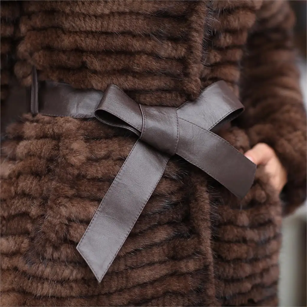ZDFURS* Горячая Распродажа, вязаный норковый шуба, зимнее модное меховое пальто, длинное стильное