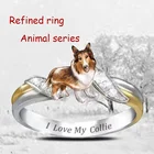 Недорогие аксессуары для женщин, красное, коричневое кольцо с собачкой, ювелирные изделия, модные украшения, кольцо в эстетике для женщин, Подарок на годовщину